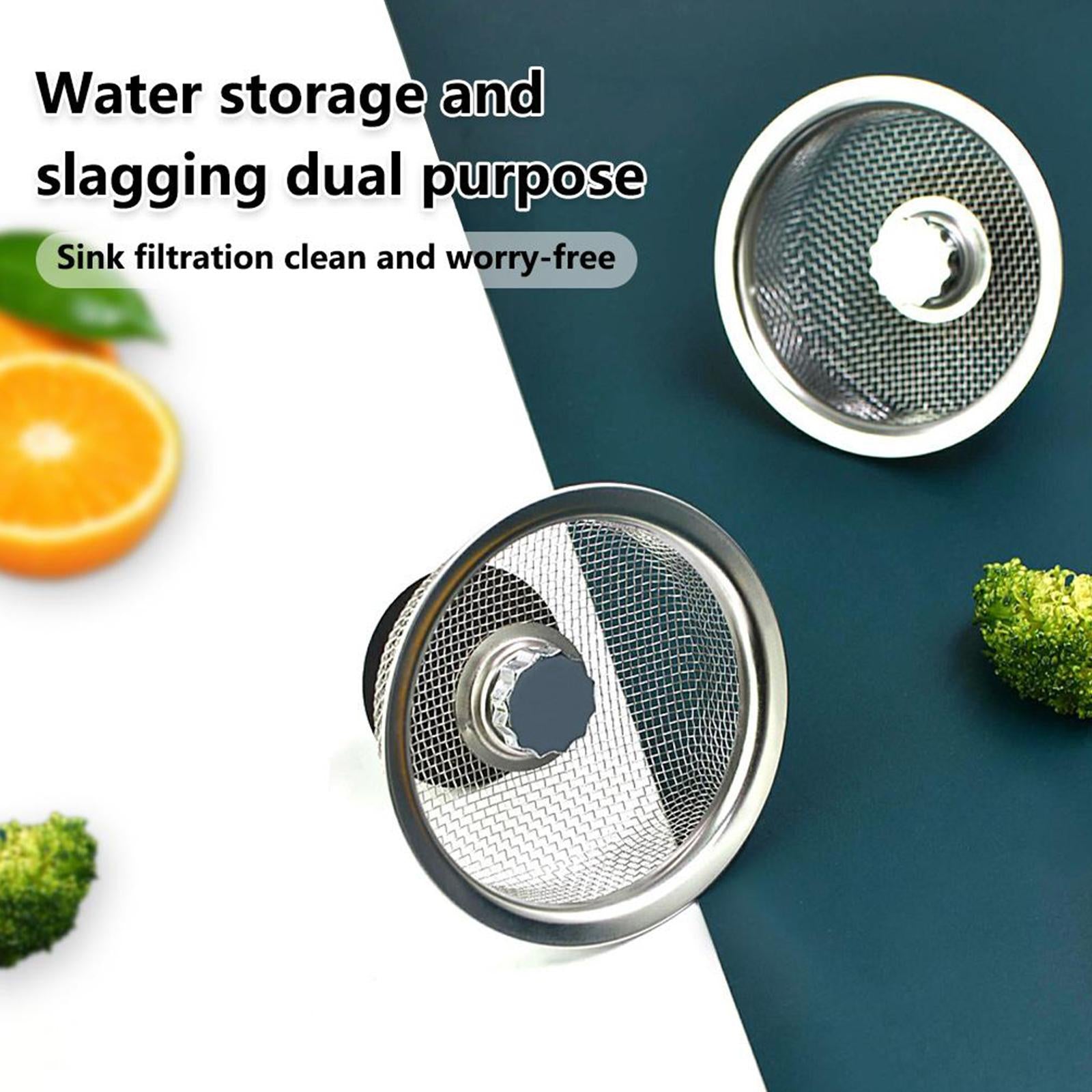 Kitchen Sink Strainer Stopper Stainless Steel Drain Basket Waste Plug (Pack of 4)